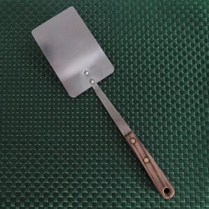 Robinson Knife Co Solid Spatula Stainless Wood Handle Riveted VTG *Slightly Bent